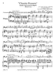 Russische Konzert, Op.29: Teil II, für Cello und Klavier – Partitur by Édouard Lalo