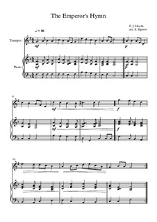 Österreische Nationalhymne, Hob.XXVIa/43: For trumpet and piano by Joseph Haydn