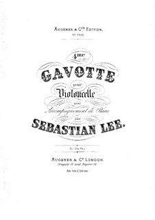 Gavotte für Cello und Klavier, Op.117 No.4: Partitur by Sebastian Lee