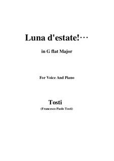 Luna d'estate!: G flat Major by Francesco Paolo Tosti