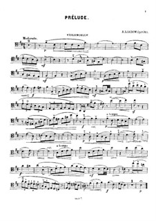 Drei Klavierstücke, Op.11: Nr.1 Präludium für Cello und Klavier – Cellostimme by Anatoli Ljadow