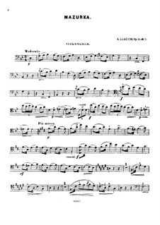 Drei Klavierstücke, Op.11: Nr.2 Mazurka für Cello und Klavier – Cellostimme by Anatoli Ljadow