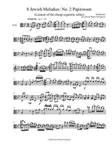 Papirossen (Lament of the cheap-cigarette seller): For viola solo by folklore