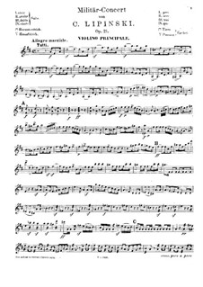 Militärkonzert für Violine und Orchester, Op.21: Für Violine und Klavier – Solostimme by Karol Józef Lipiński