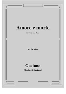 Amore e morte: E flat minor by Gaetano Donizetti