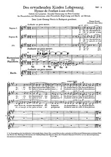 Des erwachenden Kindes Lobgesang, S.19: Des erwachenden Kindes Lobgesang by Franz Liszt