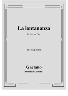 La lontananza: C sharp minor by Gaetano Donizetti