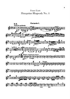 Nr.12 in cis-Moll, für Orchester, S.359/4: Klarinettenstimmen I-II by Franz Liszt