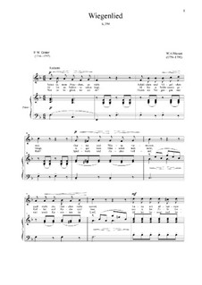 Wiegenlied, K.350: Für Stimme und Klavier by Wolfgang Amadeus Mozart