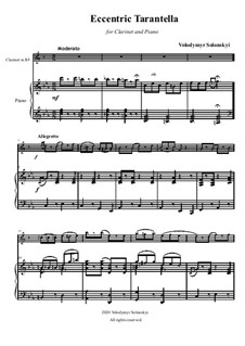 Eccentric Tarantella: Für Klarinette und Klavier by Vladimir Solonskiy