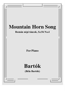 Román népi táncok, Sz.56: No.4 Mountain Horn Song by Béla Bartók