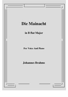 Vier Gesänge, Op.43: No.2 The May Night (B flat Major) by Johannes Brahms