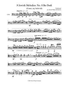 Variations on Bo dodi (come my belovèd): For cello solo by folklore