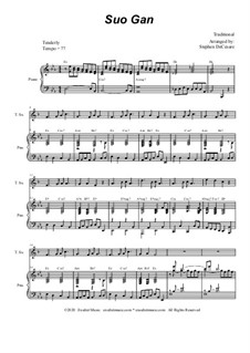 Suo Gan (arr. DeCesare): Für Tenorsaxophon und Klavier by folklore