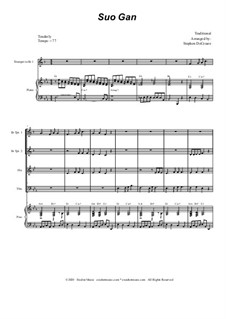 Suo Gan (arr. DeCesare): For Brass Quartet and Piano by folklore