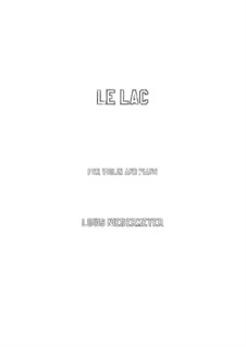 Meditation on 'Le lac' by Lamartine for Voice and Piano: Für Violine und Klavier by Louis Niedermeyer