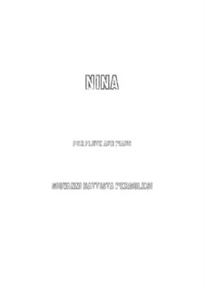 Tre giorni son che Nina: Für Flöte und Piano by Giovanni Battista Pergolesi