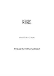 Tre giorni son che Nina: Für Cello und Klavier by Giovanni Battista Pergolesi