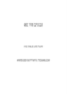 Se tu m'ami, se sospiri: Für Violine und Klavier by Giovanni Battista Pergolesi