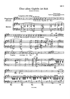 Über allen Gipfeln ist Ruh, S.306: Spätere Fassung by Franz Liszt