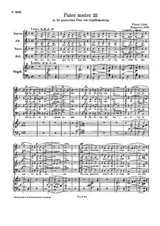 Pater noster III, S.41: Für gemischten Chor und Orgel by Franz Liszt