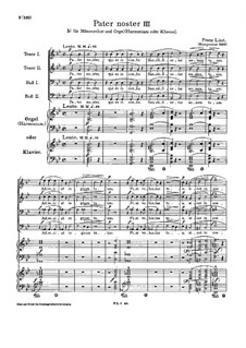 Pater noster III, S.41: Für Männerchor und Orgel (oder Harmonium, oder Klavier) by Franz Liszt