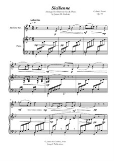 Sicilienne für Cello und Klavier, Op.78: Version for Baritone Sax & Piano by Gabriel Fauré