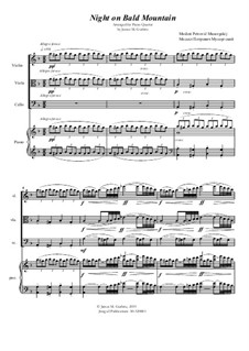 Eine Nacht auf dem kahlen Berge: For piano quartet by Modest Mussorgski