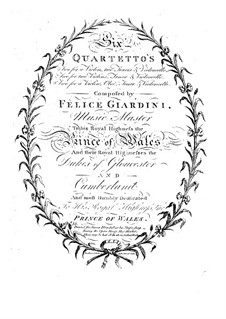 Quartette für Violine, zwei Bratsche und Cello, Op.23 No.1-2: Quartette für Violine, zwei Bratsche und Cello by Felice Giardini