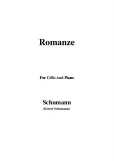 Spanische Liebeslieder, Op.138: No.5 Romanze, for Cello and Piano by Robert Schumann