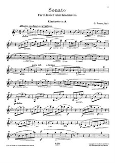 Sonate für Klarinette und Klavier, Op.5: Solostimme by Gustav Jenner