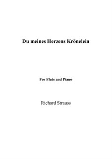 No.2 Du meines Herzens Krönelein: Für Flöte und Piano by Richard Strauss