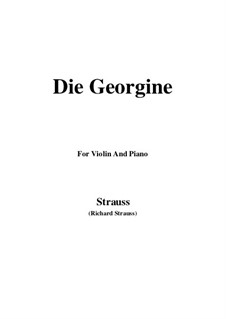 No.4 Die Georgine: Für Violine und Klavier by Richard Strauss