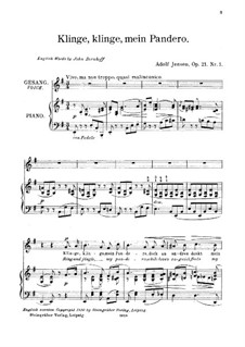 Sieben Gesänge für Stimme und Klavier, Op.21: Nr.1 Klinge, klinge, mein Pandero by Adolf Jensen