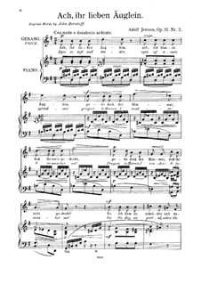 Sieben Gesänge für Stimme und Klavier, Op.21: Nr.2 Ach, ihr lieben Äuglein by Adolf Jensen