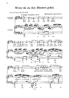 Sieben Gesänge für Stimme und Klavier, Op.21: Nr.5 Wenn du zu den Blumen gahst by Adolf Jensen