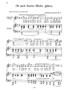 Sieben Gesänge für Stimme und Klavier, Op.21: Nr.7 Ob auch finstre Blicke glitten by Adolf Jensen