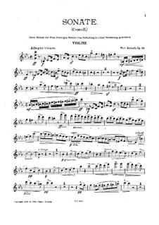 Sonate for Violine und Klavier in c-Moll, Op.23: Solostimme by Max Jentsch