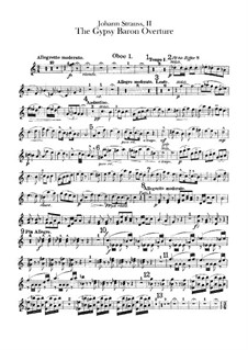 Der Zigeunerbaron: Ouvertüre – Oboenstimmen by Johann Strauss (Sohn)