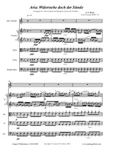 Widerstehe doch der Sünde, BWV 54: For alto clarinet and strings by Johann Sebastian Bach