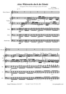 Widerstehe doch der Sünde, BWV 54: For oboe d'amore and strings by Johann Sebastian Bach