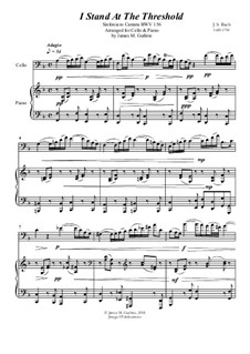Ich steh mit einem Fuss im Grabe, BWV 156: No.1 I Stand At The Threshold for Cello & Piano by Johann Sebastian Bach