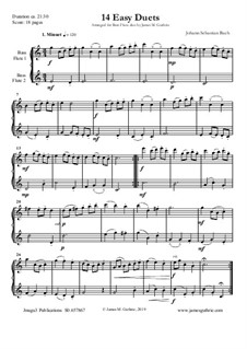 14 Easy Duets: For Bass Flutes by Johann Sebastian Bach
