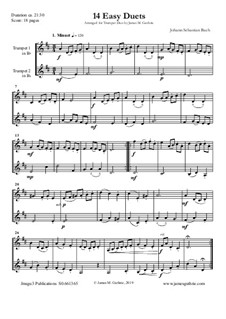 14 Easy Duets: For Trumpets by Johann Sebastian Bach