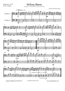 14 Easy Duets: For Trombones by Johann Sebastian Bach