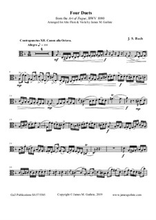 Four Duets: For Alto Flute & Viola by Johann Sebastian Bach