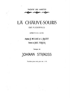 Die Fledermaus: Klavierauszug by Johann Strauss (Sohn)