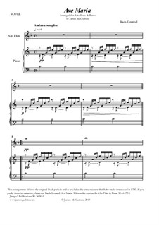 Ave Maria (Instrumental Version – Duets): For Alto Flute & Piano by Johann Sebastian Bach, Charles Gounod