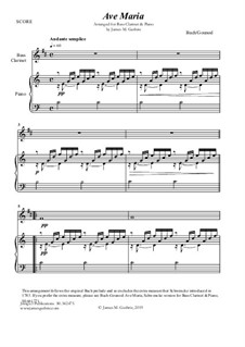 Ave Maria (Instrumental Version – Duets): For Bass Clarinet & Piano by Johann Sebastian Bach, Charles Gounod