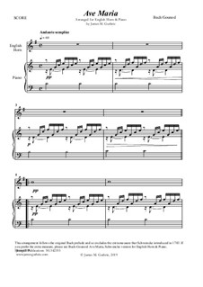 Ave Maria (Instrumental Version – Duets): For English Horn & Piano by Johann Sebastian Bach, Charles Gounod